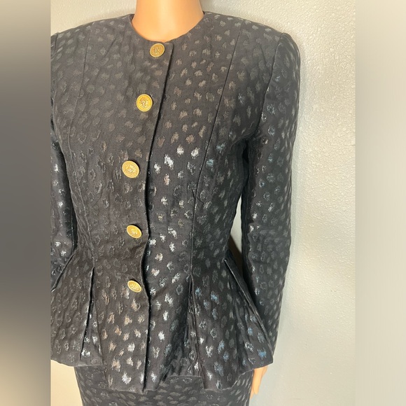 Gianni Versace Vintage couture black blazer & long skirt IT40 US size 4. 2 items - Picture 10 of 13